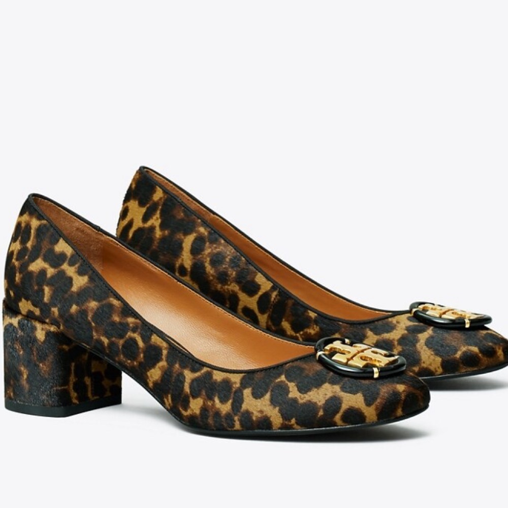 Tory Burch Multi-Logo Leopard pump size 6.5